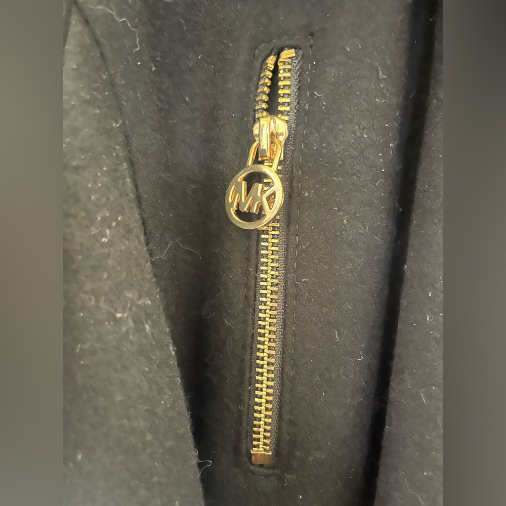🎉HOST PICK🎉 Michael Kors Women’s Zip Up Black & Gold Winter Pea Coat- Size 16 - Picture 9 of 12